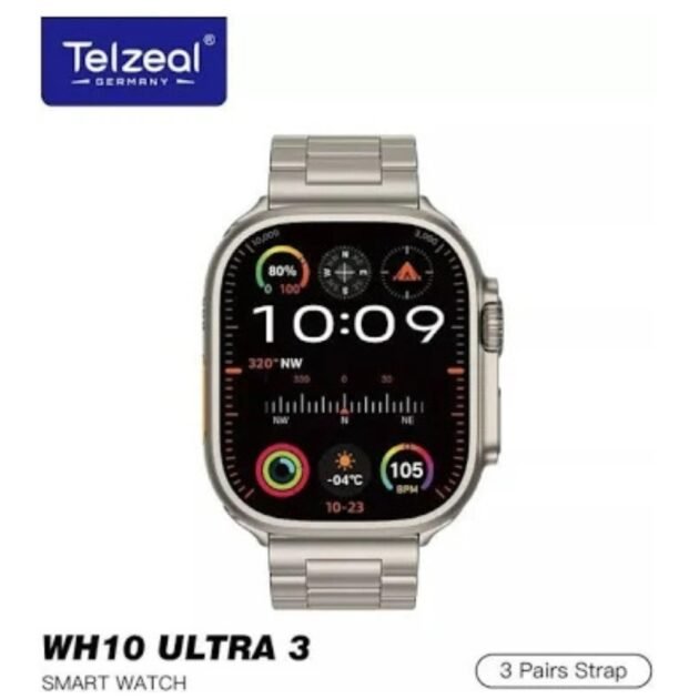 ساعة Telzeal WH10 Ultra 3 الذكية – شاشة كبيرة ومزايا متكاملة للصحة والرياضة