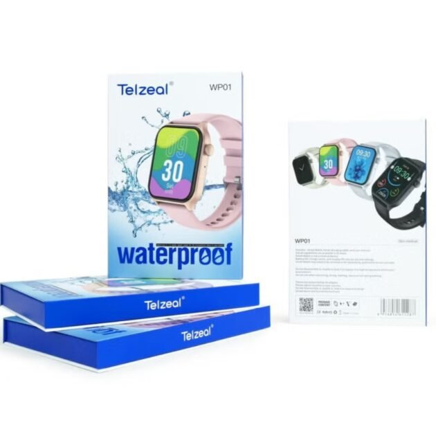 ساعة Telzeal WP01 الذكية مقاومة للماء IP68 مع شاشتها اللمسية الكاملة وسوارين قابلين للتبديل